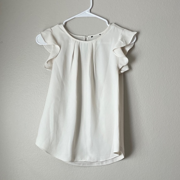 Tops - Elegant White Ruffle Sleeve Blouse